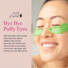 Bright Eyes Masks de 100% PURE ayudan a reducir ojeras y hinchazón matutina.