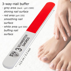 Lima de uñas doble cara 3 Swords Germany, acabado suave.