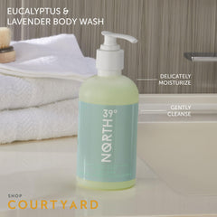 Ducha con espuma suave de 39° North, experiencia diaria agradable.
