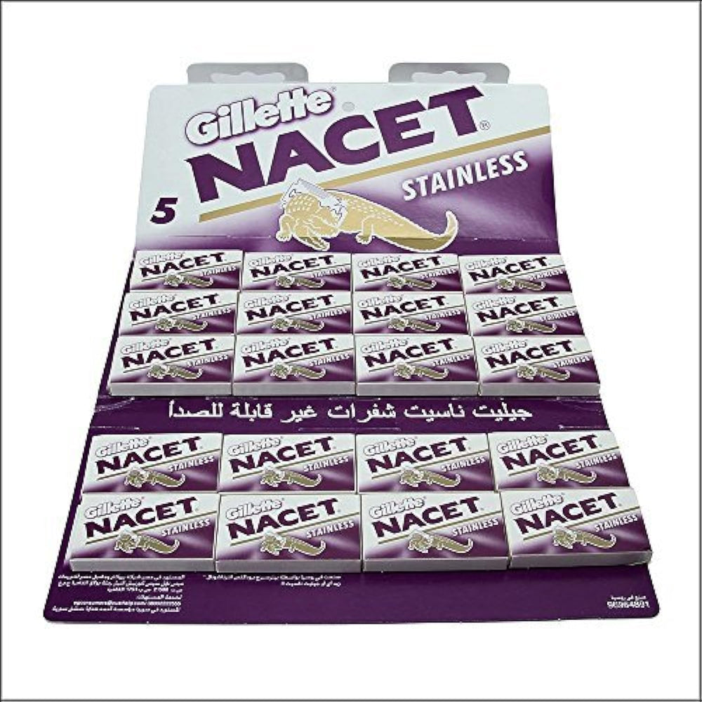 7 O'Clock NACET: cuchillas de doble filo, empaque seguro para almacenamiento.