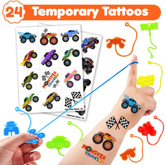 Tatuajes temporales de camión monstruo 91STICKYHAND para diversión rápida