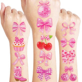 Tatuaje temporal de lazo rosado 91TATTOOS para fiestas infantiles