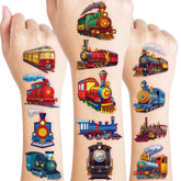 Tatuajes temporales 91TATTOOS trenes vintage para fiestas infantiles