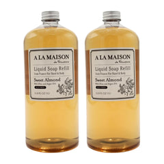 A LA MAISON jabon mano almendra dulce, botella relleno para recarga sostenible.