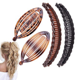 Aaiffey clip banana con doble peine ofrece fijación clásica para cabello grueso