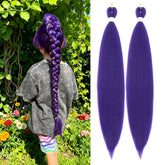 Abrastin pelo trenzado morado 20p: empaque compacto para viaje y almacenamiento
