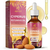 ABYST Pure Cyperus Rotundus Oil bottle for gentle, natural hair growth reduction.