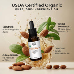 Aceite de Almendra Dulce Orgánico — uso diario facial con gotero de precisión