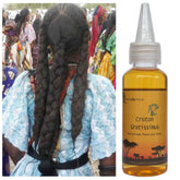 Aceite despertar del cuero cabelludo África Occidental: botella cercana para hidratación capilar.