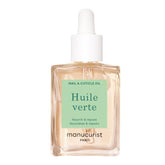 Manucurist aceite verde, aplicación en cutículas, hidrata la piel.
