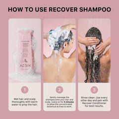 ACTIIV Recover champú muestra cabello con apariencia más llena.