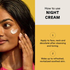 Crema nocturna de Acure apta para todo tipo de piel, hidratación durante la noche.