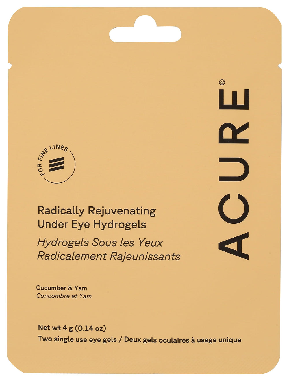 Mascarilla hidrogel para ojos de Acure con pepino, hidratación rápida y refrescante