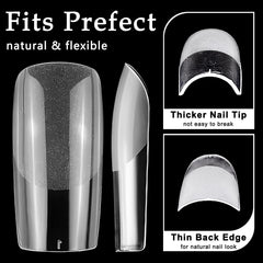 AddFavor uñas falsas transparentes para un aspecto natural y cómodo.
