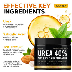Adellina Urea Cream 40% texture close-up showing rich moisturizing formula.