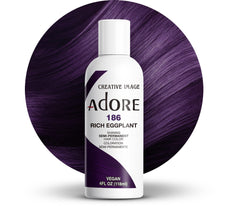Adore color semipermanente 186 berenjena, botella: color intenso y duradero para el cabello.