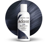 Adore 130 Azul Negro en bote, tono azul profundo para cabello vibrante.