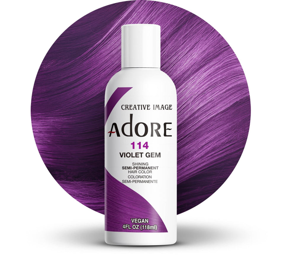 Adore 114 violeta intenso frasco de tinte listo para usar.