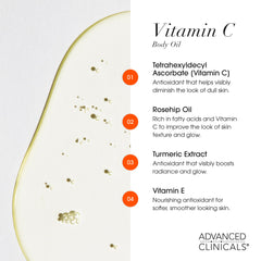 Advanced Clinicals Aceite corporal Cúrcuma Extracto, mejora textura y tono