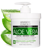 Advanced Clinicals Aloe Vera Lotion: botella vertiendo para hidratación suave