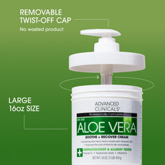 Advanced Clinicals Aloe Vera Lotion con ácido hialurónico para mayor hidratación