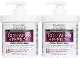 Advanced Clinicals Collagen Peptides Crème Corps en flacon, hydratation durable.