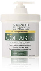 Textura cremosa de Advanced Clinicals Collagen Skin Rescue Lotion para rostro y cuerpo.