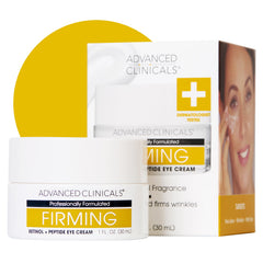 Advanced Clinicals contorno de ojos con retinol, botella presenta aplicación suave