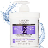Advanced Clinicals crema corporal hidratante con ácido hialurónico para piel suave.