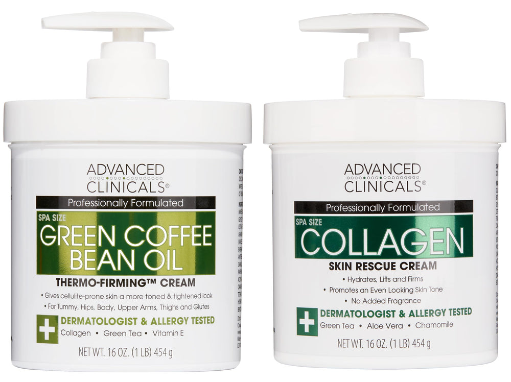 Advanced Clinicals crema en botella, hidratación visible para firmeza.