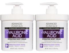 Advanced Clinicals Crème Corps à l’Acide Hyaluronique — bouteille pompe pour hydratation durable