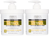 Advanced Clinicals – Crème retinol corps, emballage élégant prêt à l'hydratation.
