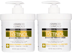Advanced Clinicals – Crème retinol corps, emballage élégant prêt à l'hydratation.
