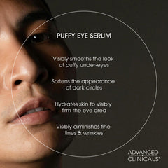 Close-up of the lightweight gel texture from Advanced Clinicals Puffy Eye Serum