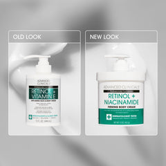 Aplicación nocturna de Advanced Clinicals Retinol Cuerpo para piel descansada.