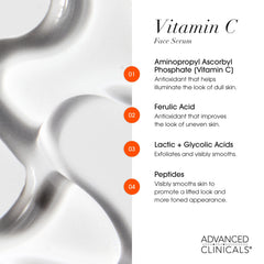 Advanced Clinicals serum vitamina C aplicacion diaria para tono uniforme.