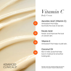 Advanced Clinicals Crème Vitamin C Corps – emballage pratique et hydratation visible