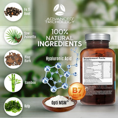 Advanced Trichology FoliGROWTH pilulas para cabello y uñas más fuertes.