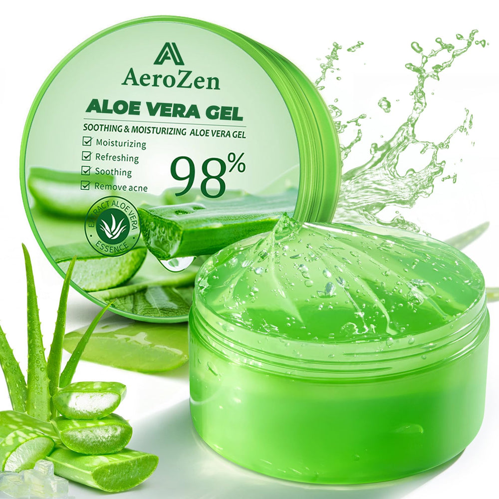 Aero Zen gel de aloe orgánico en bote para hidratación rápida de piel