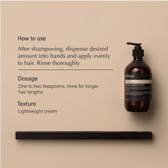 Aesop Acondicionador: textura cremosa que facilita desenredar.