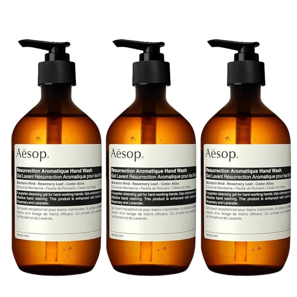 Aesop Resurrección Aromática, conjunto de 3 envases, uso diario suave para manos