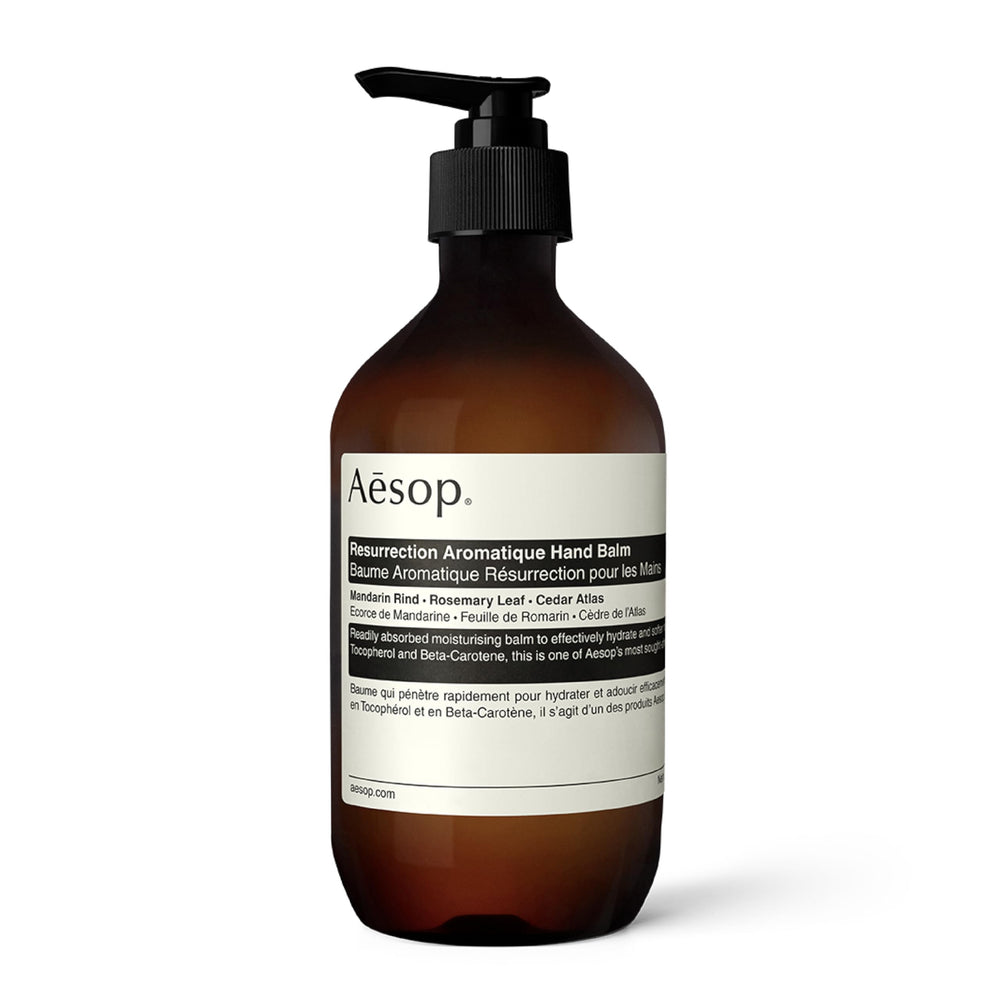 Bote de Aesop Resurrection Aromatique para manos, con hidratación profunda.