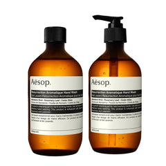 Aesop Resurrection Mains – Bouteille de savon, parfum subtil et hydratant.