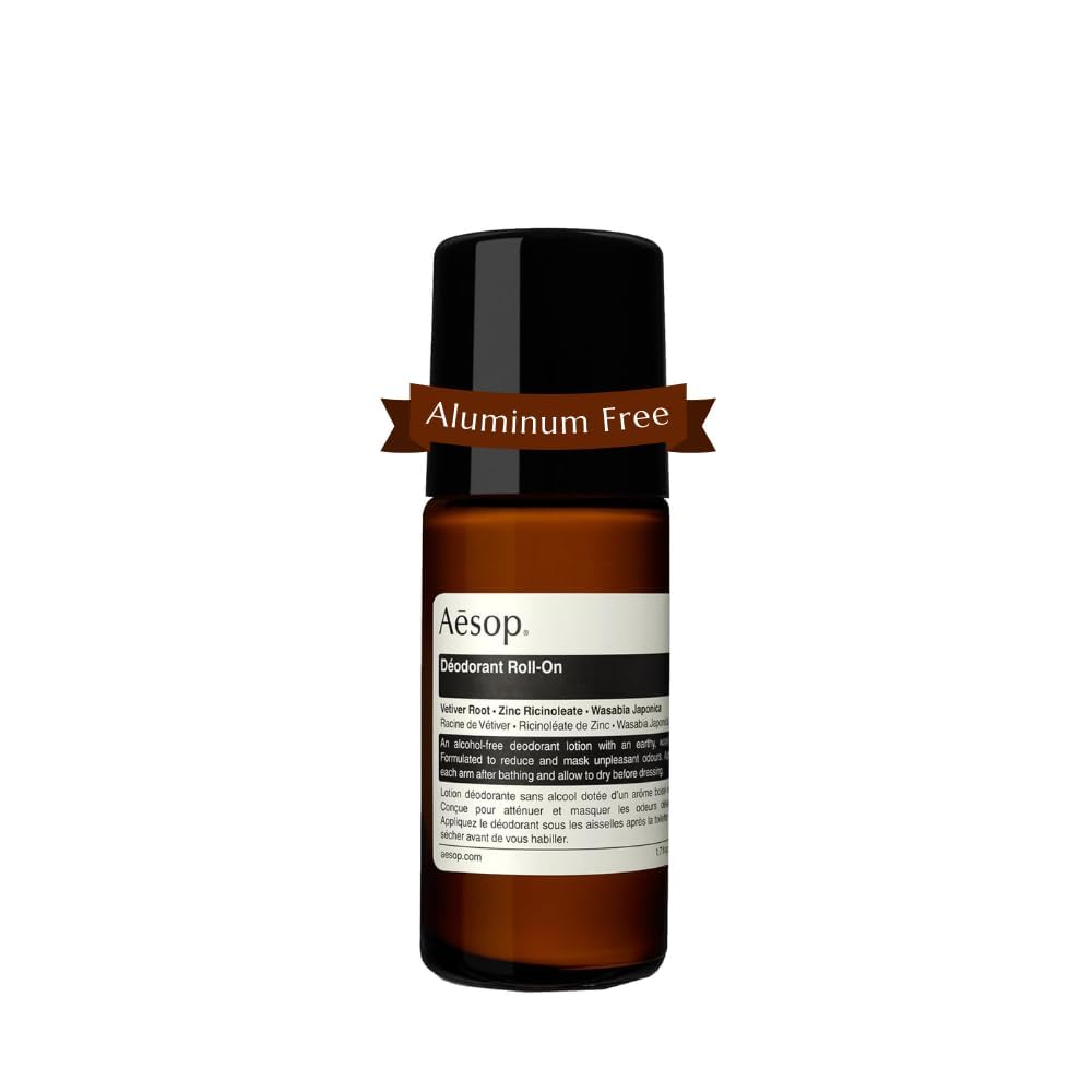 Aesop Roll-On Desodorante, envase minimalista para uso diario.
