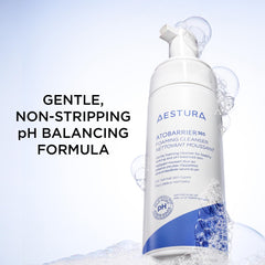AESTURA ATOBARRIER365 rich foam texture aids gentle cleansing.