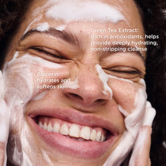 Close-up of AESTURA ATOBARRIER365 creamy foam texture minimizes friction.