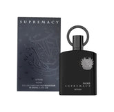 Afnan Supremacy Noir: botella frontal para un estilo masculino elegante.