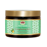 African Pride Feel It Formula mascarilla en su bote, fortalece el cabello desde la raíz