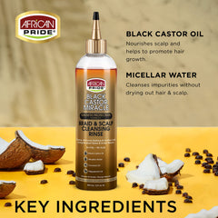 African Pride Milagro de Ricino Negro: cabello nutrido y suave tras enjuague