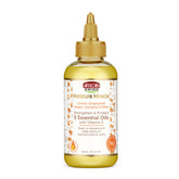 African Pride Moisture Miracle, botella de aceites, hidrata suavemente el cabello.